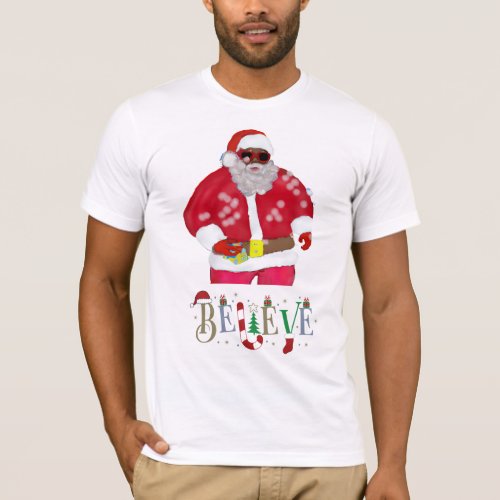 Black Santa Collection T_Shirt Believe