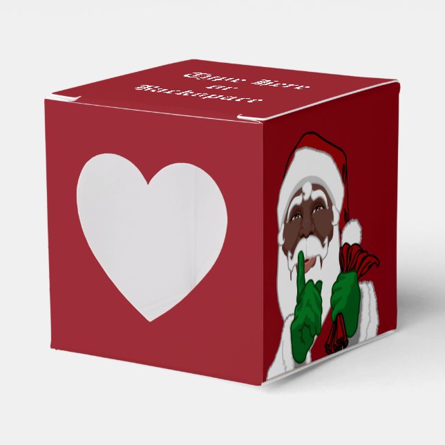 Black Santa Gift Box Personalize Christmas Boxes (Front Side)