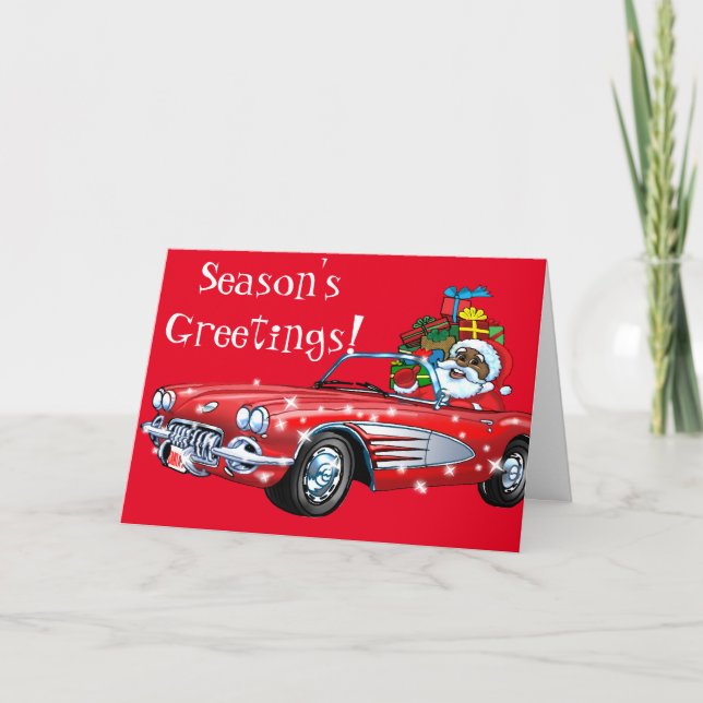 Black Santa Holiday Card (Front)