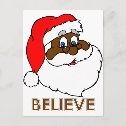 Black Santa Holiday Postcard