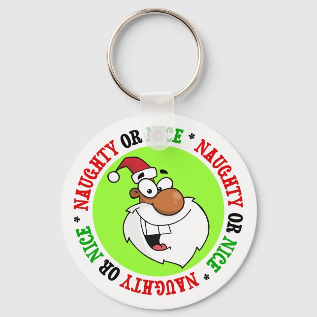 Black Santa is Making His Naughty List Keychain (Front)