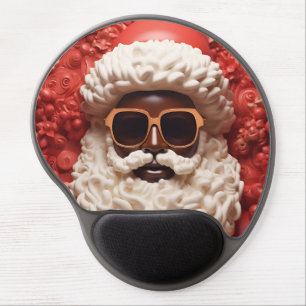 Black Santa Melanin Christmas King Bruh Saint Nick Gel Mouse Pad