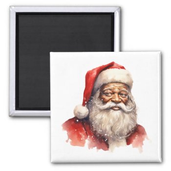 Black Santa Merry Christmas Magnet by ChristmasBellsRing at Zazzle