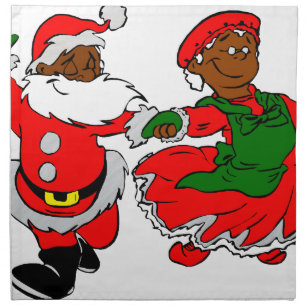 black santa mrs claus cloth napkin