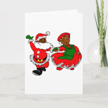 Black Santa Mrs Claus Holiday Card by funnychristmas at Zazzle