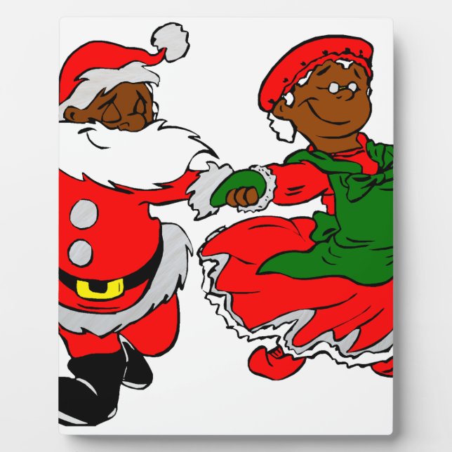 black santa mrs claus plaque (Front)