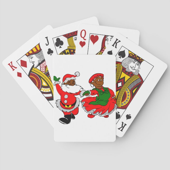 black santa mrs claus poker cards (Back)