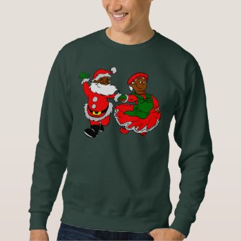 Black Santa Mrs Claus Sweatshirt by funnychristmas at Zazzle
