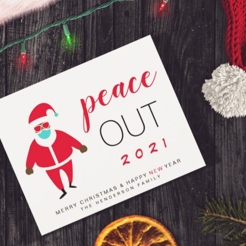 Black Santa Peace Out 2021 Funny Christmas Holiday
