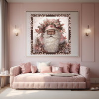 Black Santa Portrait: Soft Pinks & Earth Tones