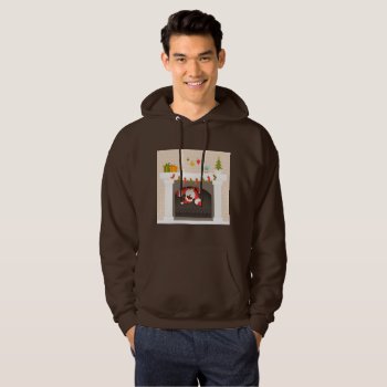 Black Santa Stuck In Fireplace Hooded Sweatshirt by funnychristmas at Zazzle