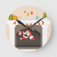 black santa stuck in fireplace