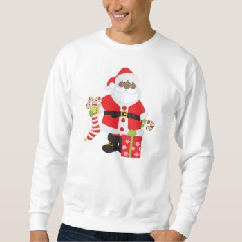 Black Santa Sweatshirt by ChristmasBellsRing at Zazzle