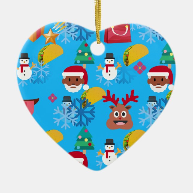 black santa taco christmas ceramic ornament (Front)