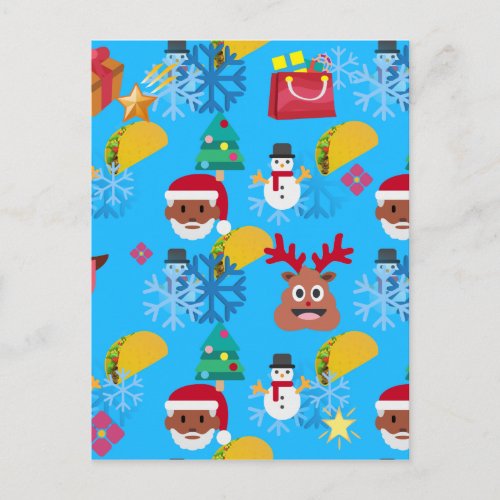 black santa taco christmas holiday postcard