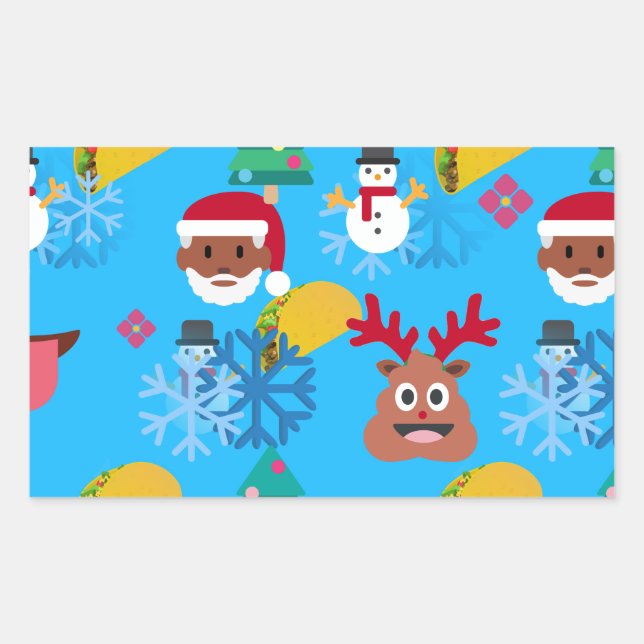 black santa taco christmas rectangular sticker (Front)