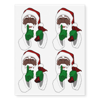 Black Santa Temporary Tattoo Custom Christmas Gift
