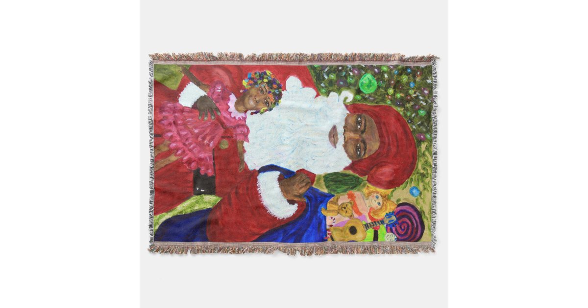 Black Santa Throw Blanket Home Decor Gifts Zazzle