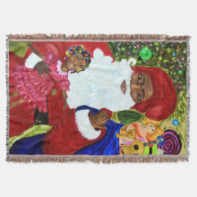 Black Santa Throw Blanket - Home Decor Gifts | Zazzle