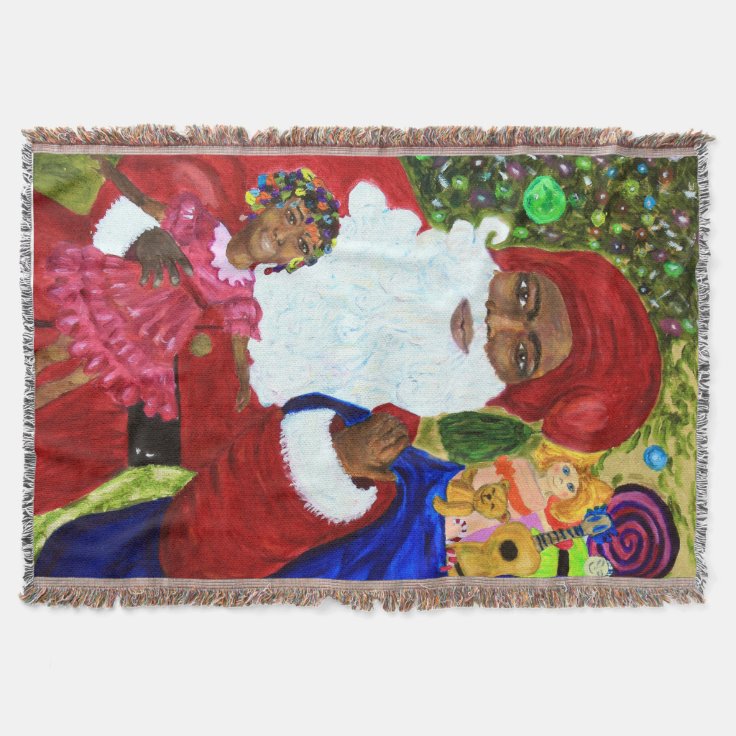 Black Santa Throw Blanket Home Decor Gifts Zazzle