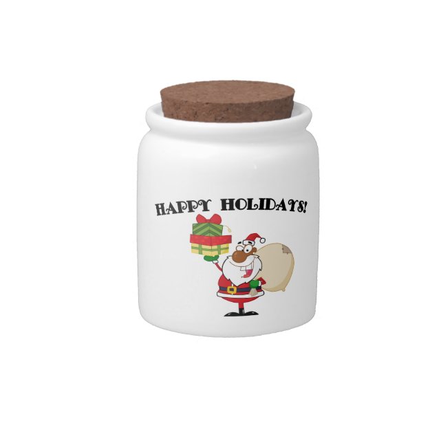 Black Santa with Gifts Candy Jar (Front)
