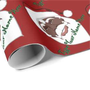 Black Santa Wrapping Paper Custom Christmas Paper