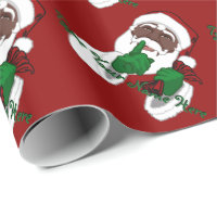Black Santa Wrapping Paper Custom Christmas Paper