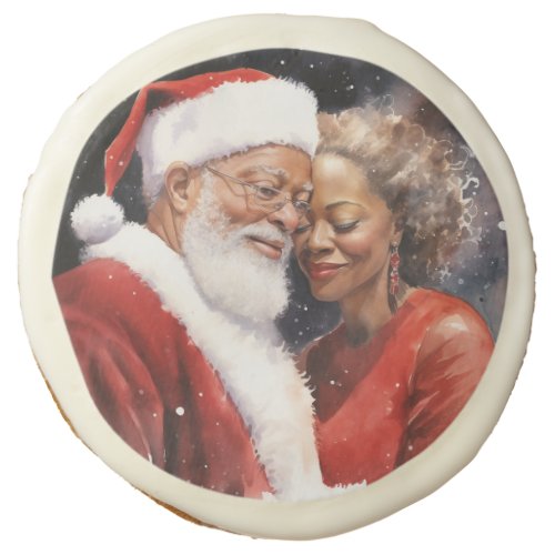 Black Santas Heart Full of Love Sugar Cookie