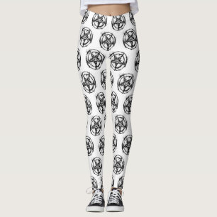 Black Satanic Pentagram Leggings