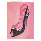 "Black Satin Sling-Back Pump" card (Front)