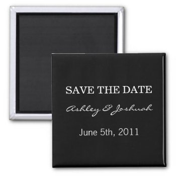 Black Save The Date Magnets by AllyJCat at Zazzle