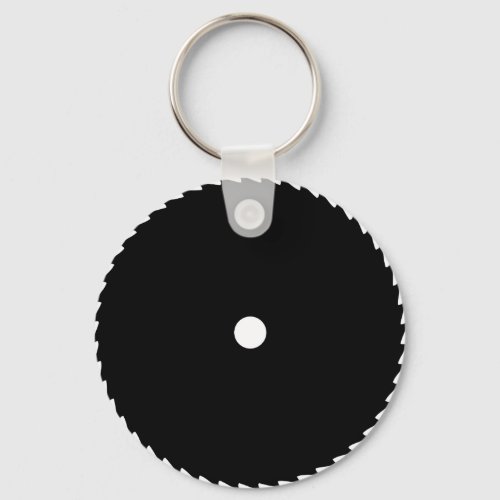 black saw blade icon keychain