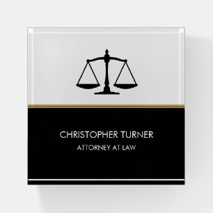 Black Scale of Justice  Paperweight