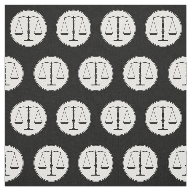 Black Scales of Justice Fabric (Swatch)