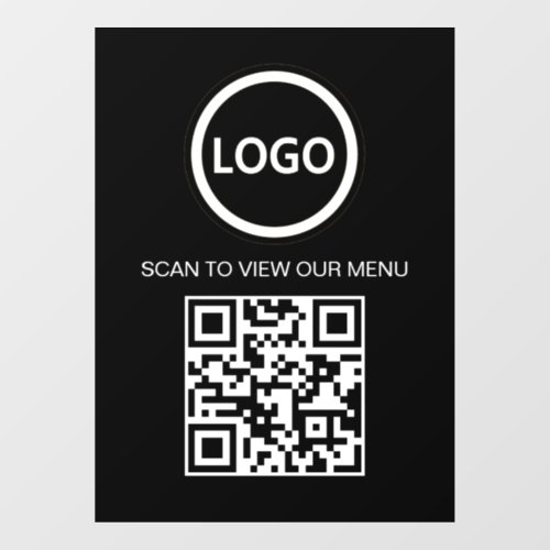 Black Scan Me QR Code Price List Menu Sign