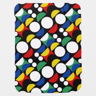 Black Scandinavian Bauhaus Mid-Century Pattern Baby Blanket