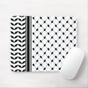 Black Scarf Hatta Keffiyeh Pattern Mouse Pad
