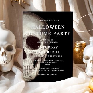 Black Scary Skull Adult Costume Party Halloween