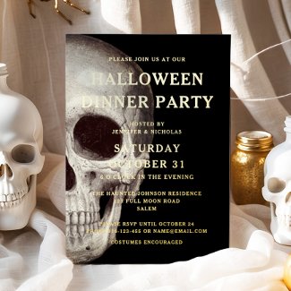 Black Scary Skull Adult Dinner Party Halloween