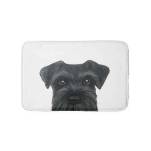 Black Schnauzer bath mat, original design by miart Bathroom Mat