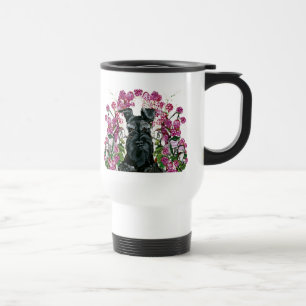 Black Schnauzer Bouquet Travel Mug