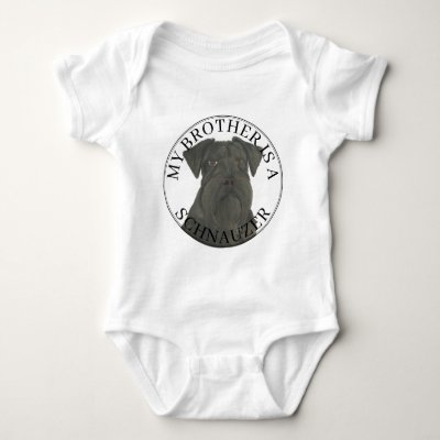 Black Schnauzer Dog Baby Bodysuit