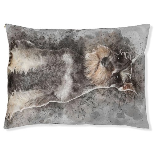 Black Schnauzer Dog Mom Dad Owner  Cute Dog Pet Bed