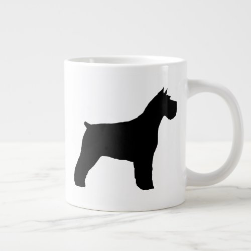 Black Schnauzer Dog Silhouettes Giant Coffee Mug