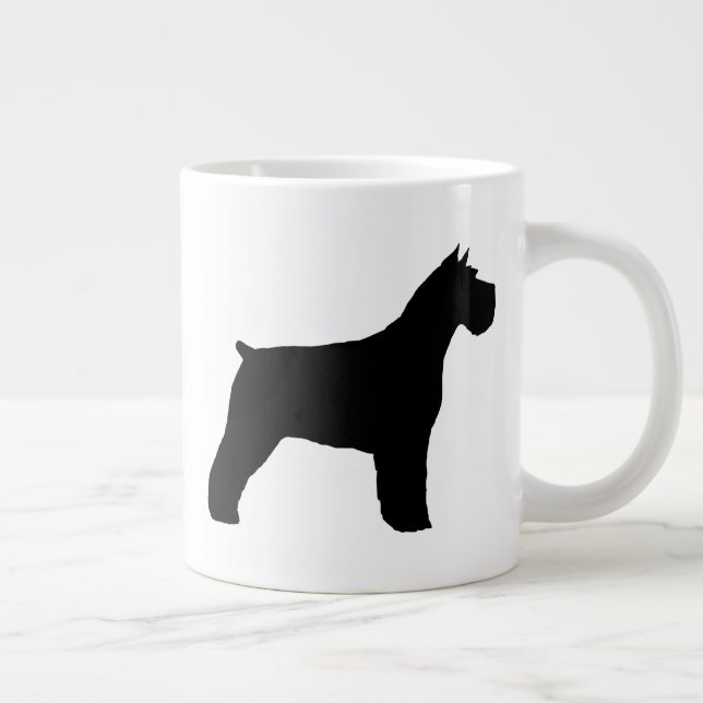 Black Schnauzer Dog Silhouettes Giant Coffee Mug (Right)