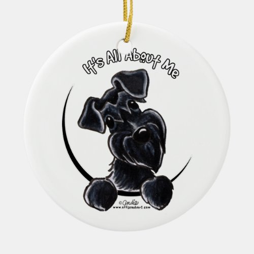 Black Schnauzer IAAM Personalized Ceramic Ornament