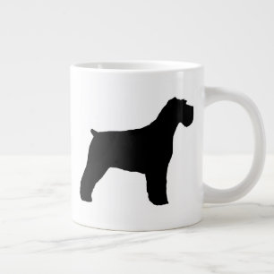 Black Schnauzer with Floppy Ears Dog Silhouettes Giant Coffee Mug