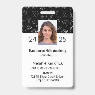 Black School Icons Homeschool Educator ID Badge