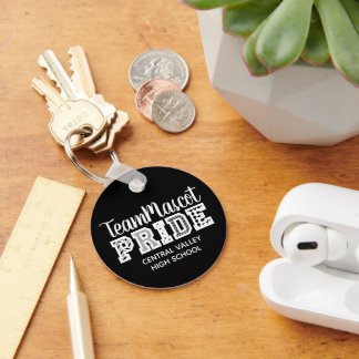 Black School Pride Mascot Name Keychain