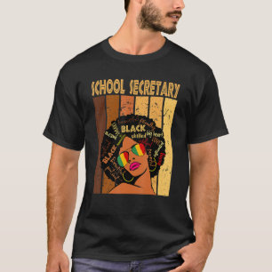 black School Secretary Afro African American Black T-Shirt
